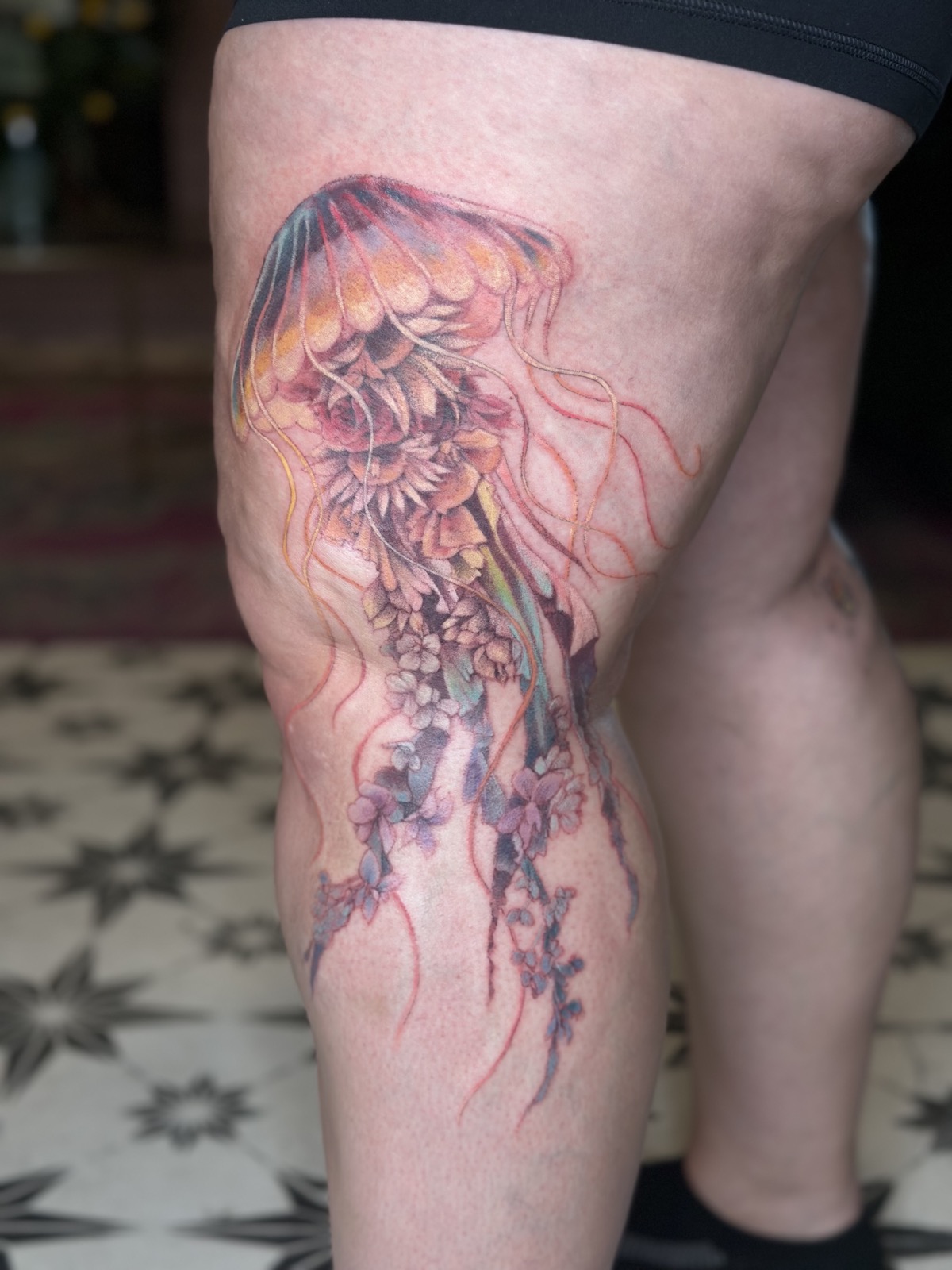 Jellyfish Knee Piece tattoo