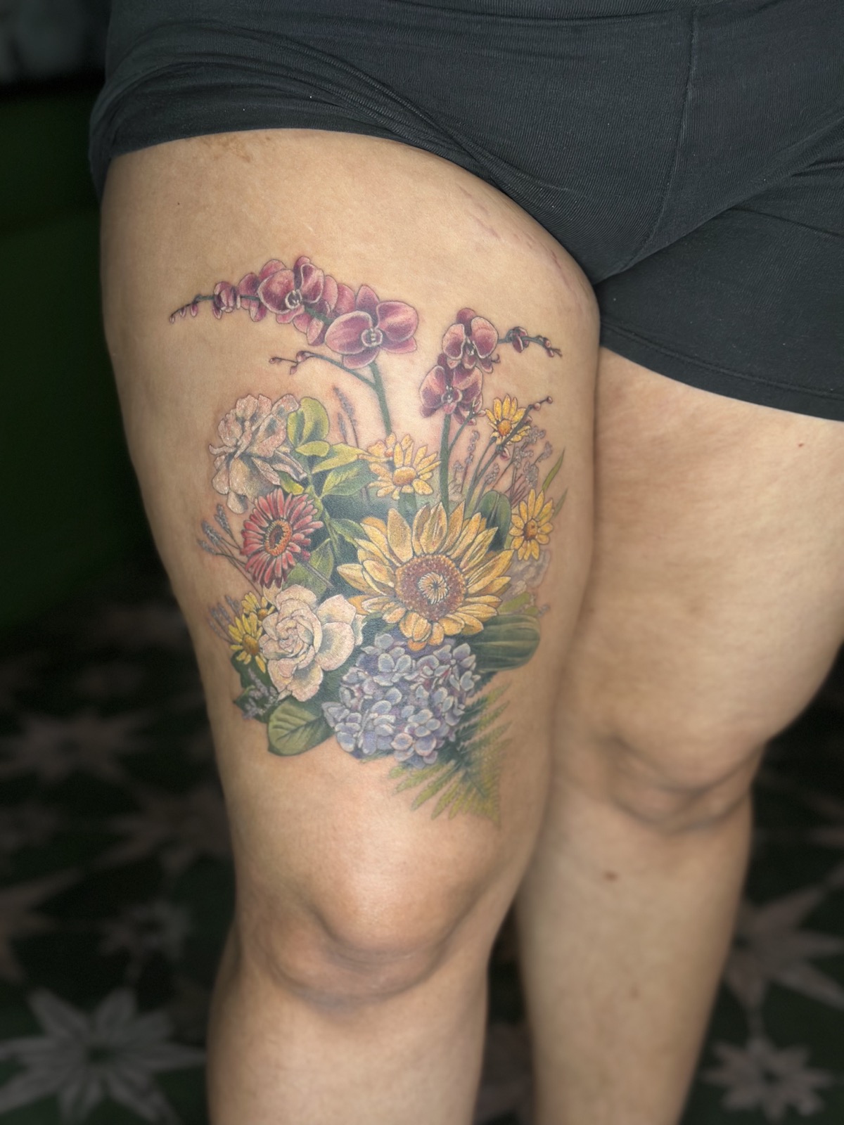 Sunflower Bouquet tattoo