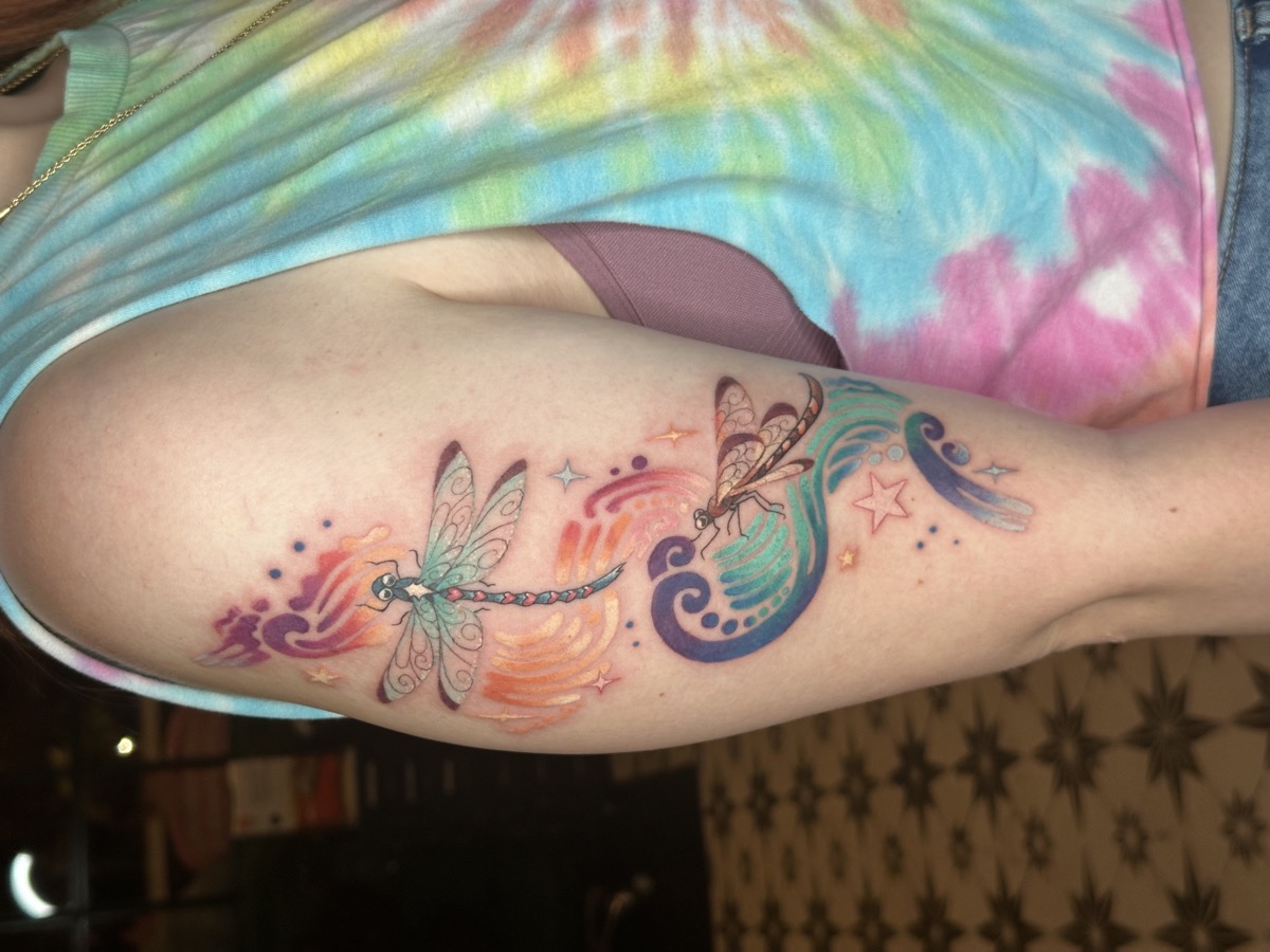 Tie-Dye Dragonfly tattoo