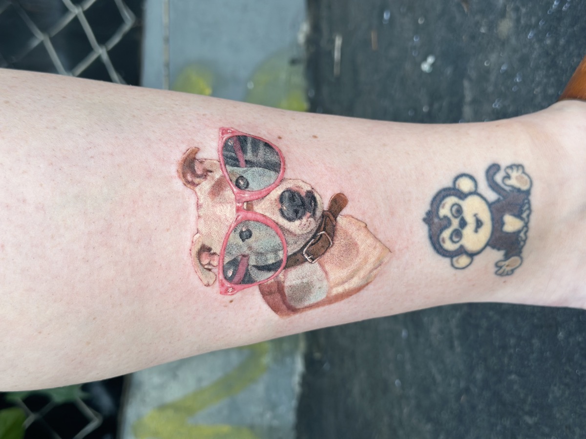 Dog in Sunglasses tattoo