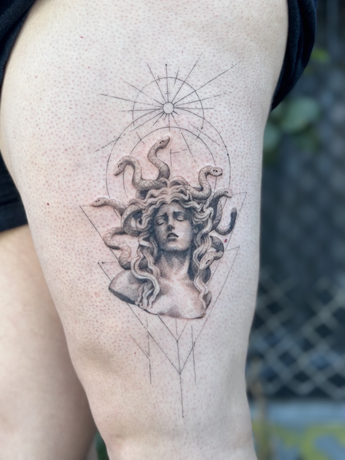 Medusa in Geometry tattoo