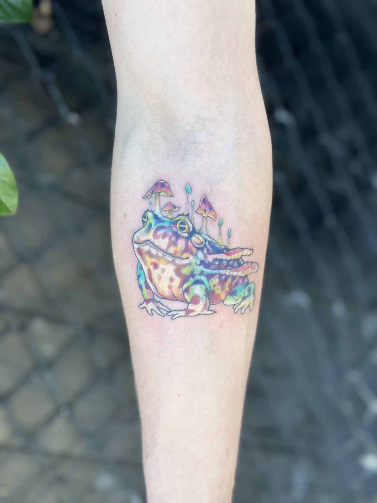 Tie-Dye Frog tattoo