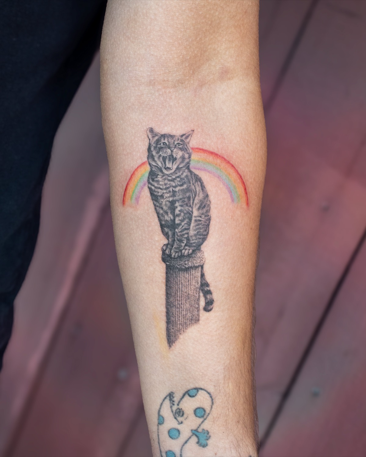Rainbow Cat tattoo