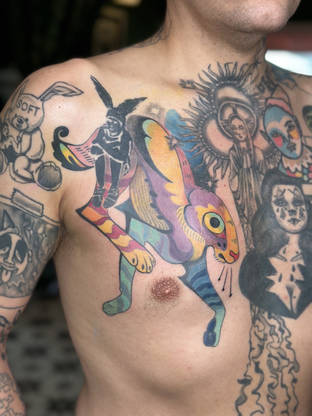 Surreal Rabbit tattoo