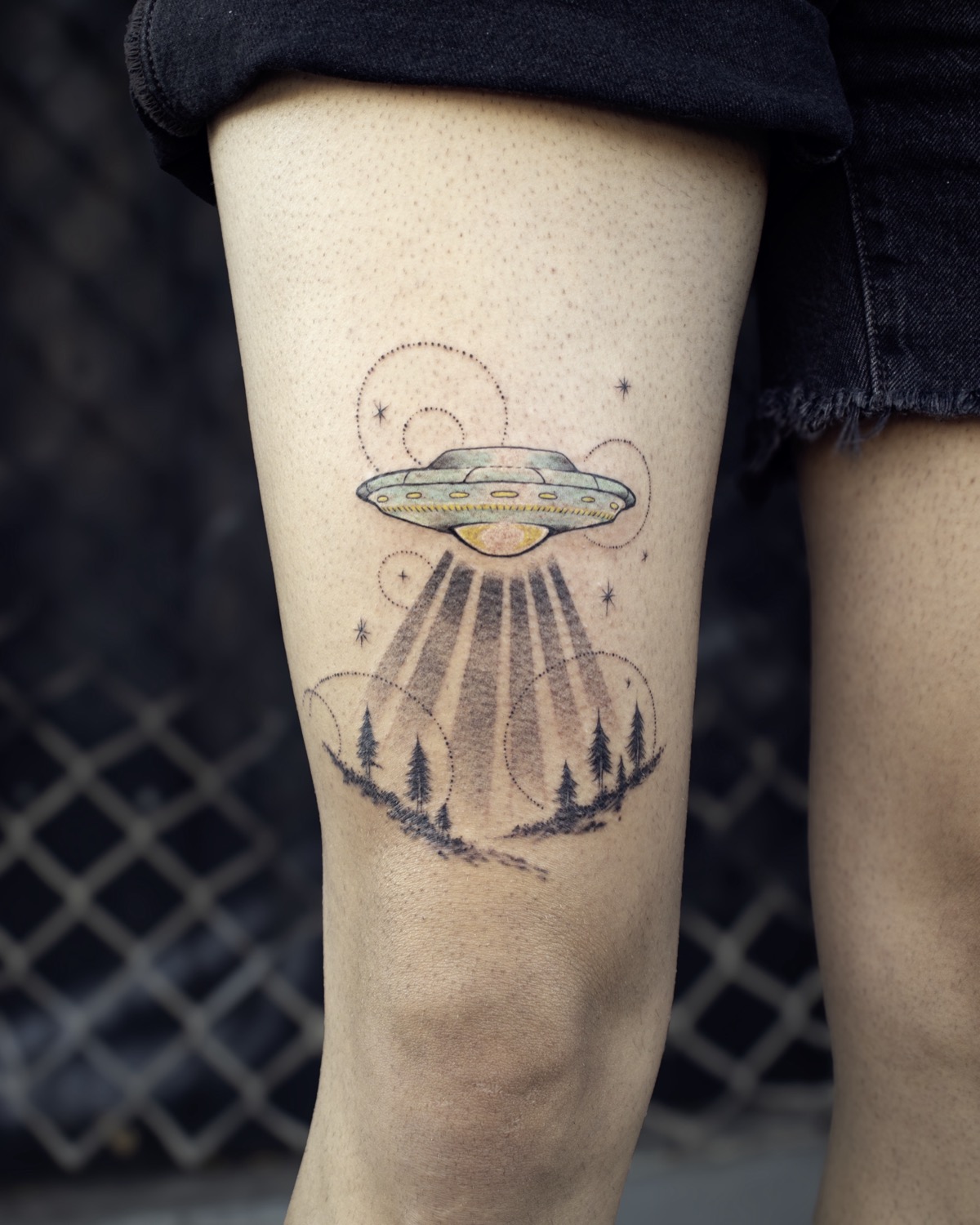 UFO Over the Mountains tattoo